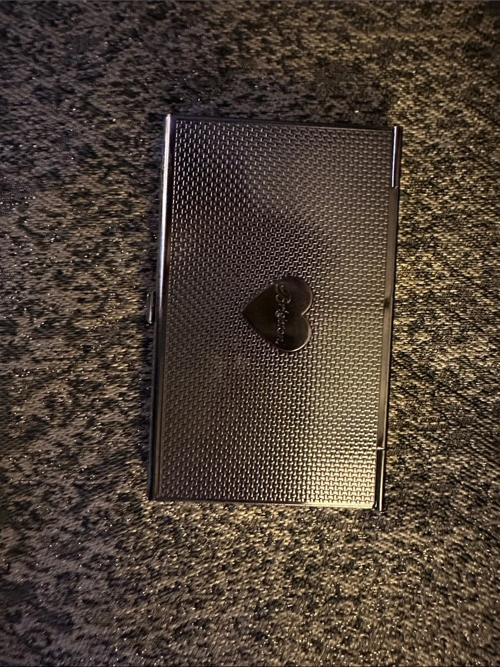 Brighton Silver Metal Card Case with Heart Motif
